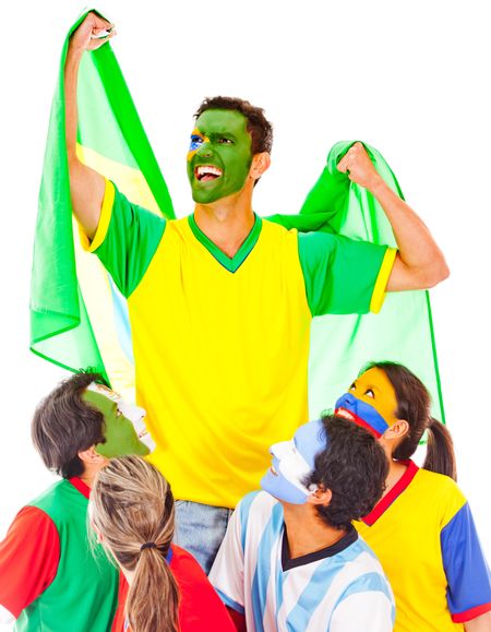 Brazil as champion leading a Latin group - isolated over white