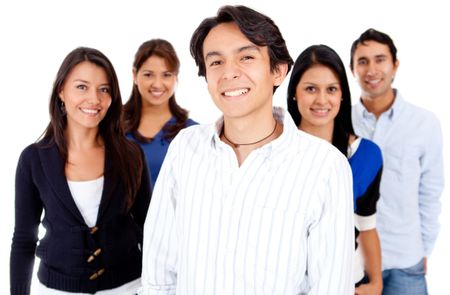 Group of casual people - isolated over a white background