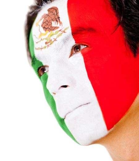 Mexican man portrait - isolated over a white background