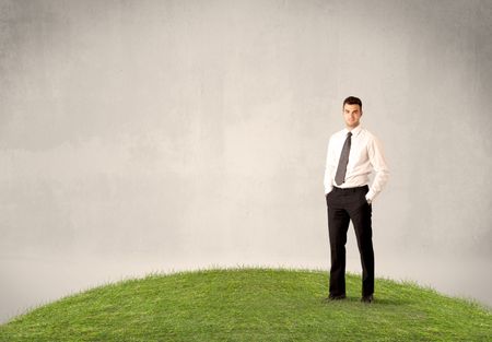 successful-caucasian-elegant-business-man-standing-1013529028 A successful caucasian elegant business man standing in small green grass with briefcase in front of clear empty background concept.