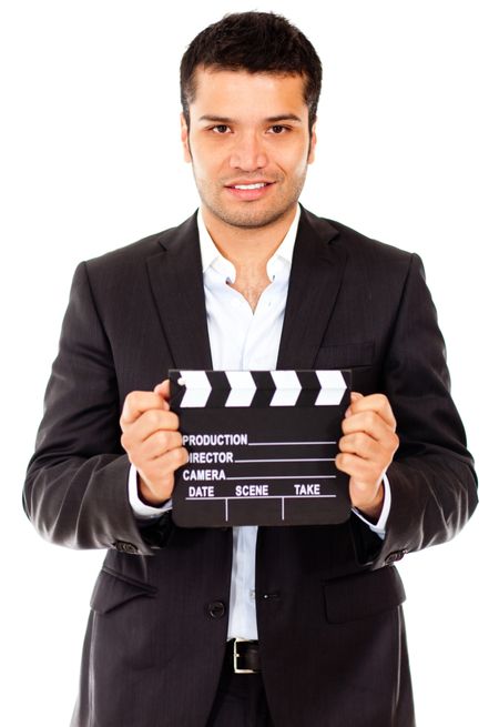 Male actor casting for a movie role - isolated over a white background