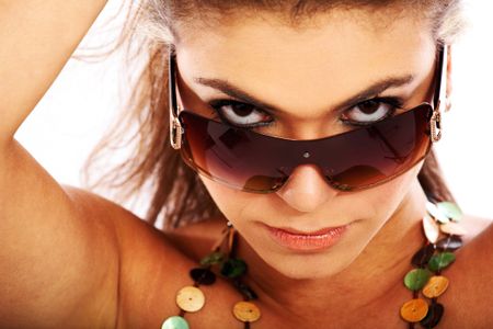 fashion-casual-woman-portrait-wearing-sunglasses-10286635 fashion or casual woman portrait wearing sunglasses - isolated over a white background