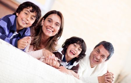 Happy family enjoying their time together at home