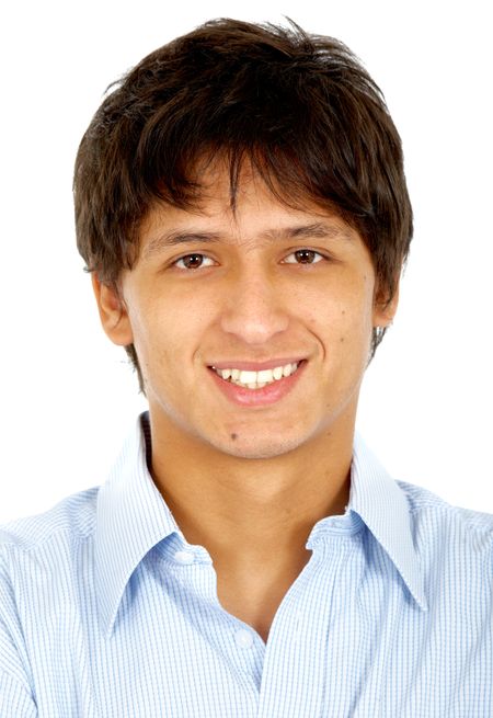 business man smiling isolated over a white background