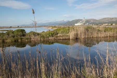 Murterar Power Plant with Albufera National Park; Alcudia; Majorca; Spain