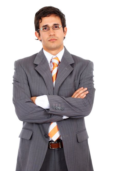confident business man - isolated over a white background