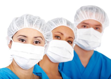 medical team isolated over a white background