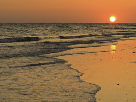 Classic sunset over Gulf of Mexico near Sarasota, Florida
