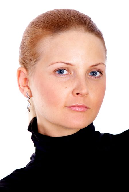 business woman portrait isolated over a white background