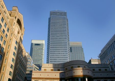 View of Canary Wharf from the distance