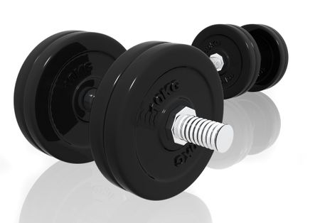 free weights isolated over a white background