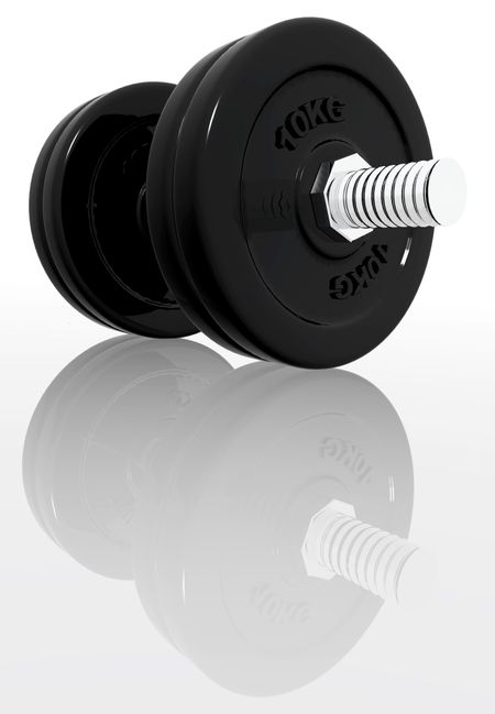 black free weights isolated over a white background