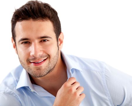 Handsome casual business man - isolated over a white background