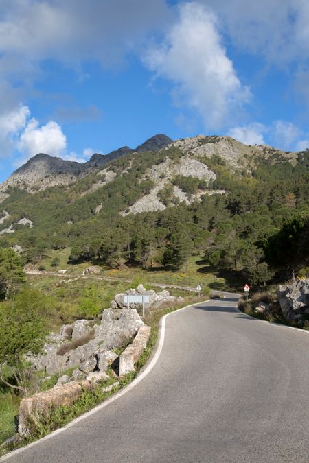 Open Road in National Park in Grazalema, Spain