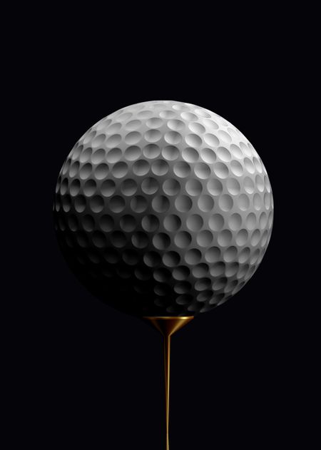golf ball close up over black