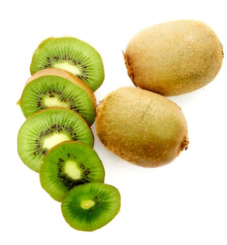 fresh and delicious kiwi fruit - isolated over a white background