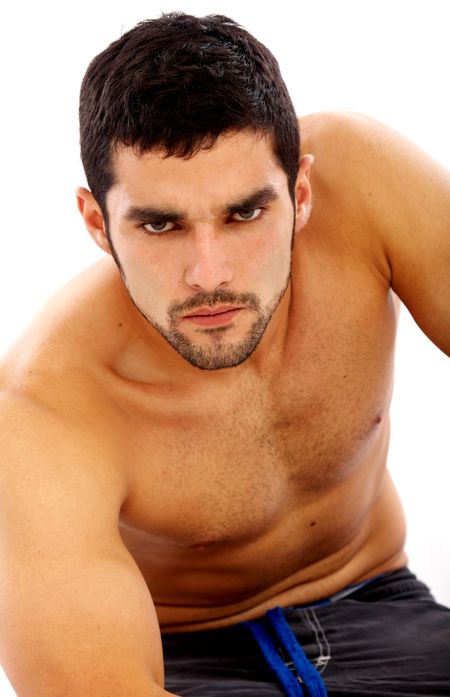 fashion male portrait isolated over a white background