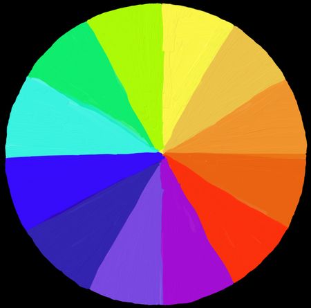 colour wheel painted using digital brushes