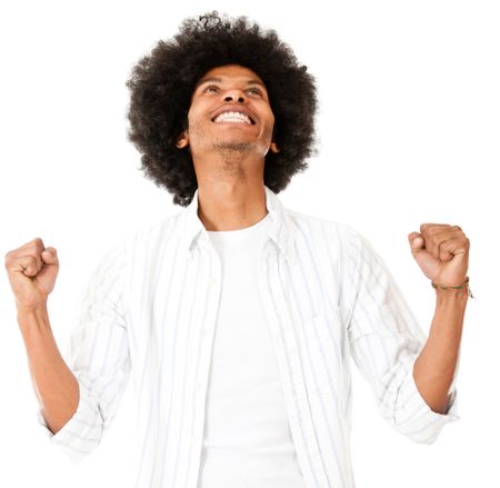 Successful black man - isolated over a white background