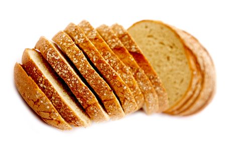slice of wholemeal bread isolated over a white background