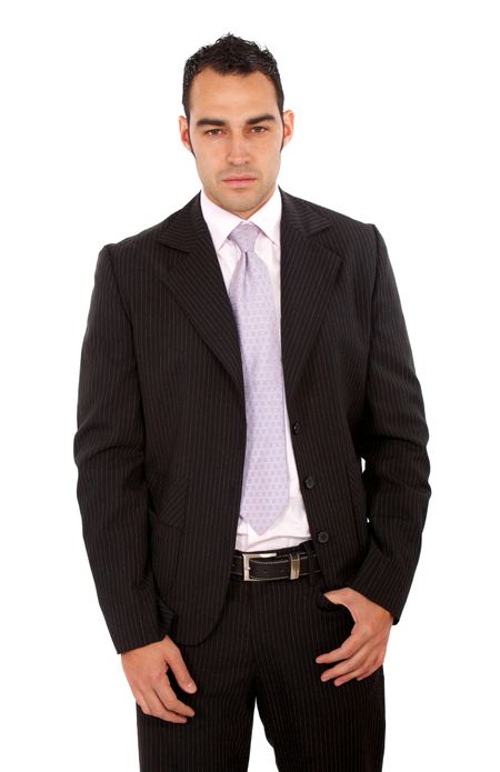 confident european business man isolated over a white background