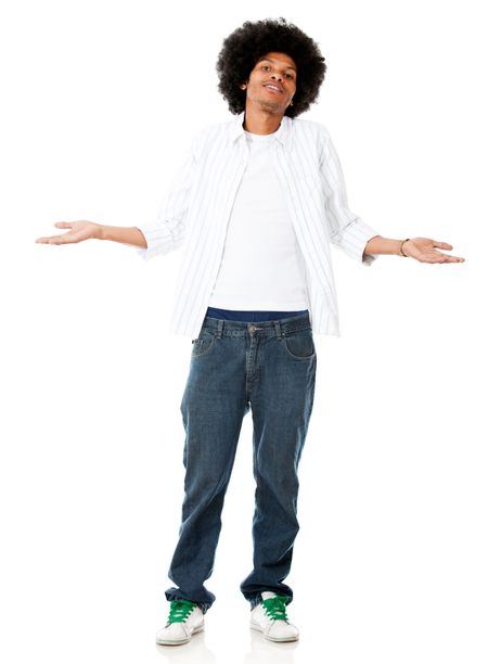 Black man with an attitude - isolated over a white background