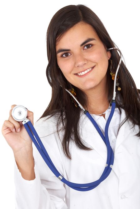 friendly-woman-doctor-smiling-isolated-white-11219464 friendly woman doctor smiling isolated over a white background