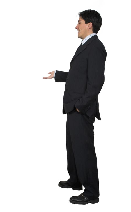 business-man-giving-talk-white-1129490 business man giving a talk over white