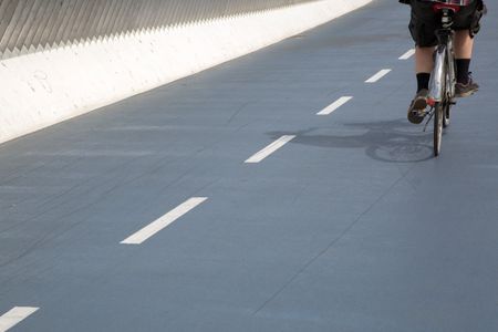 Bike Lane and Cyclist, Copenhagen; Denmark