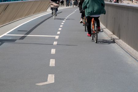 Bike Lane and Cyclists, Copenhagen; Denmark