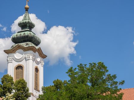 Esztergom in hungary and the river danube