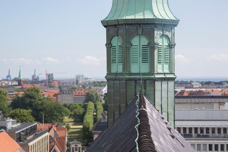 View of Copenhagen including Trinitatis Church Roof from Round Tower, Denmark