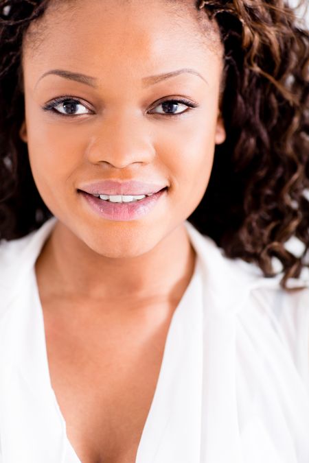 Portrait of a beautiful black woman smiling