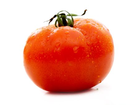 red tomato isolated over a white background