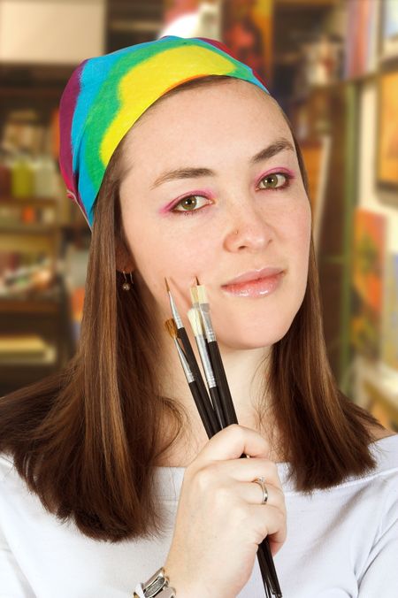 female artist in a studio