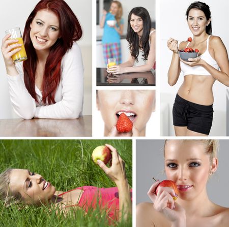 Compilation of beautiful young women in a healthy lifestyle