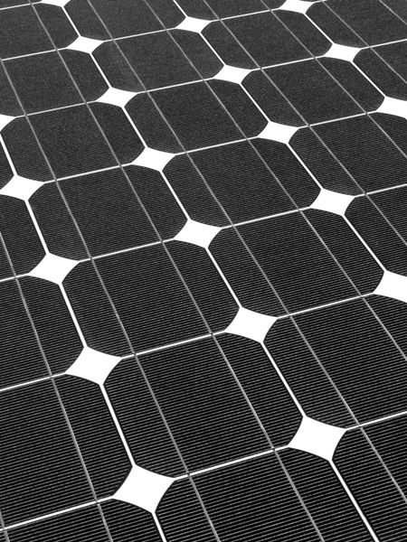Symmetry of solar panel in black and white