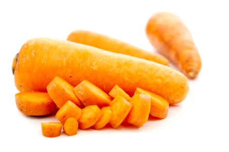 carrots in studio isolated over a white background