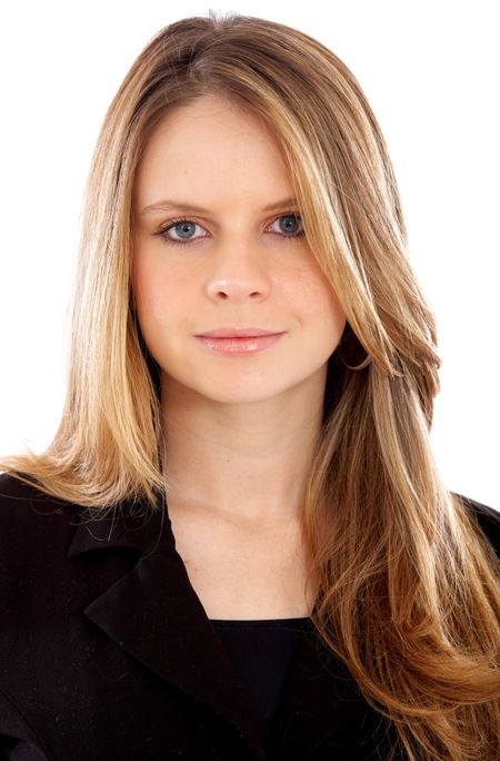 business woman portrait - isolated over a white background