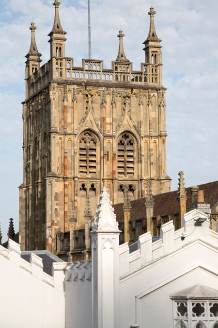 Tower at Priory Church; Great Malvern; England; UK
