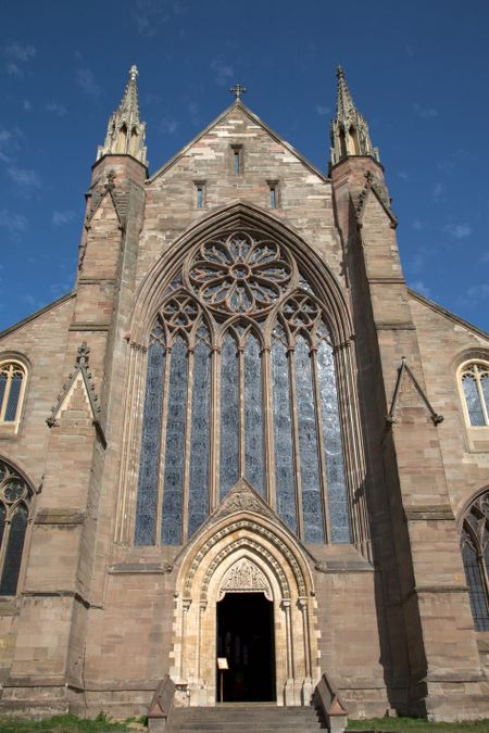 Facade of Cathedral Church; Worcester; England; UK
