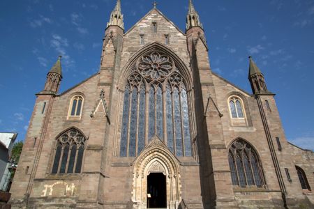 Facade of Cathedral Church; Worcester; England; UK