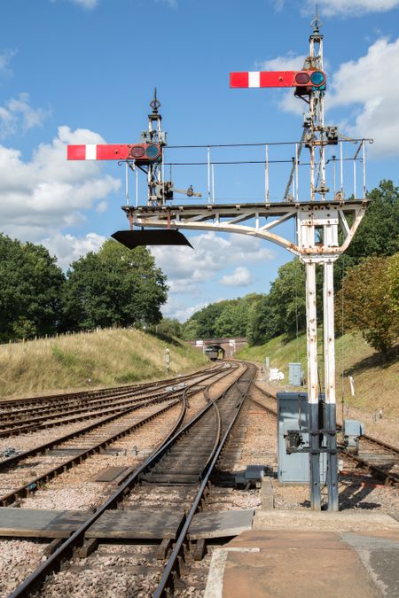 Railway Signal on Station Platform