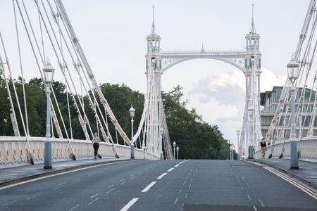 Albert Bridge; Chelsea; London; England; UK
