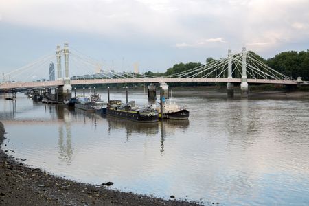 Albert Bridge; Chelsea; London; England; UK