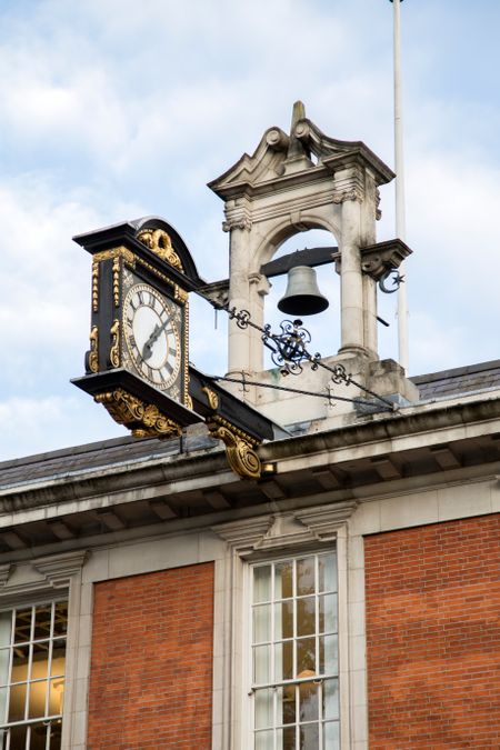 Clock and Bell, Town Hall, Kings Road, Chelsea; London; England; UK