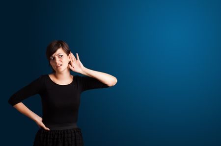 Beautiful young woman making gestures