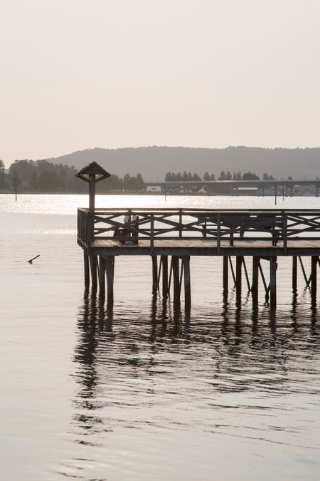 Riverside Pier Walk in Galicia; Spain