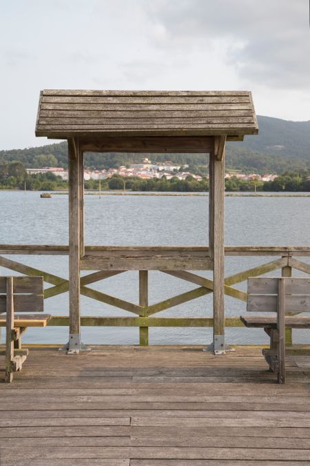 Riverside Pier Walk in Galicia, Spain