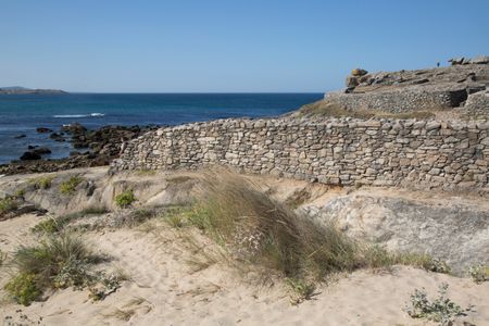 Beach and Fort; Galicia; Spain